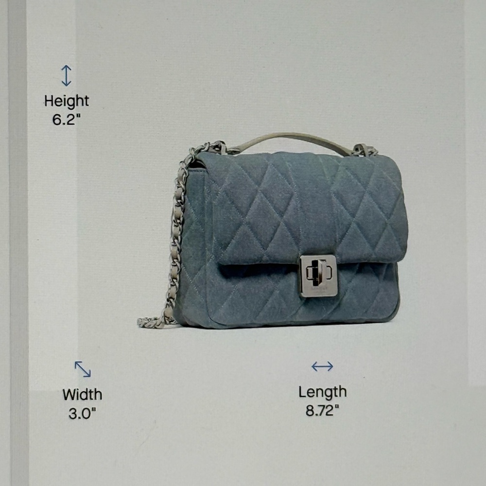 Kate Spade Light Blue Denim Carey Quilted Crossbody/Shoulder Bag NWT - Picture 13 of 16